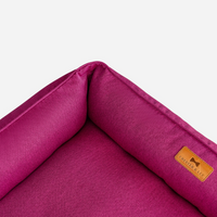 Cotton Sleeper Dog Bed in Berry Pink - Chester & Lee