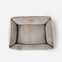 Fancy Corduroy Sleeper Dog Bed in Taupe - Chester & Lee