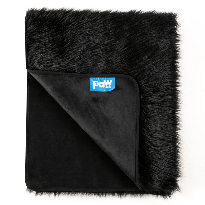 Midnight Black Faux-Fur Waterproof Blanket