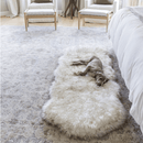 PupRug® Runner Faux Fur Memory Foam Dog Bed: Curve White with Brown Accents