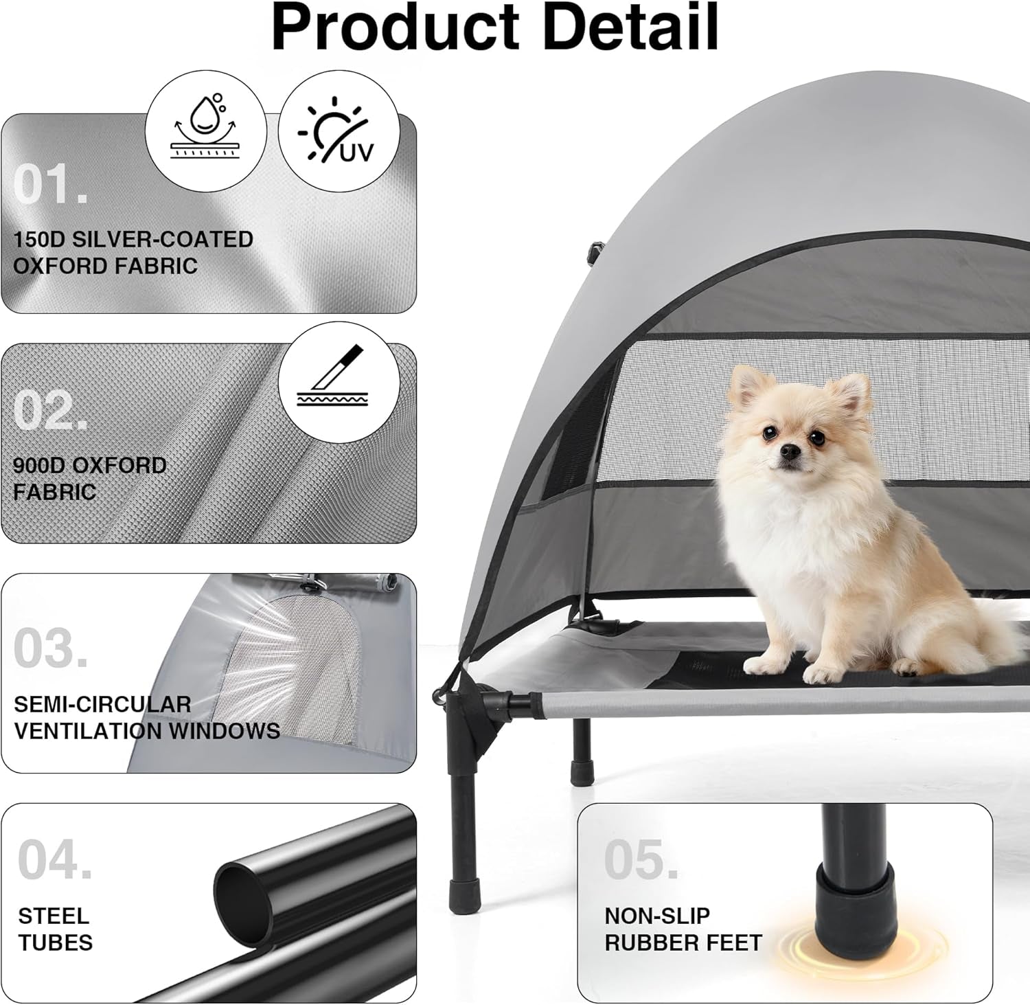 Outdoor Dog Cot and Shade Canopy