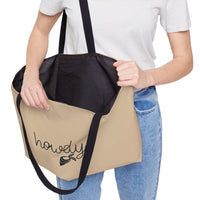 Howdy Tote Bag in Pastel Grey