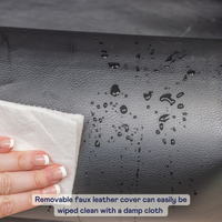 PupProtector™ Faux Cool-to-Touch Vegan Leather Memory Foam Dog Car Bed -  Black