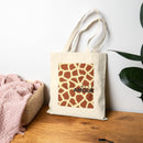 Amour Giraffe Print Canvas Tote Bag