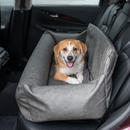 PupProtector™ Faux Cool-to-Touch Vegan Leather Memory Foam Dog Car Bed - Slate Gray