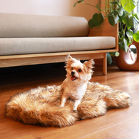 PupRug by Paw.com® Faux Fur Orthopedic Dog Bed: Curve Sable Tan