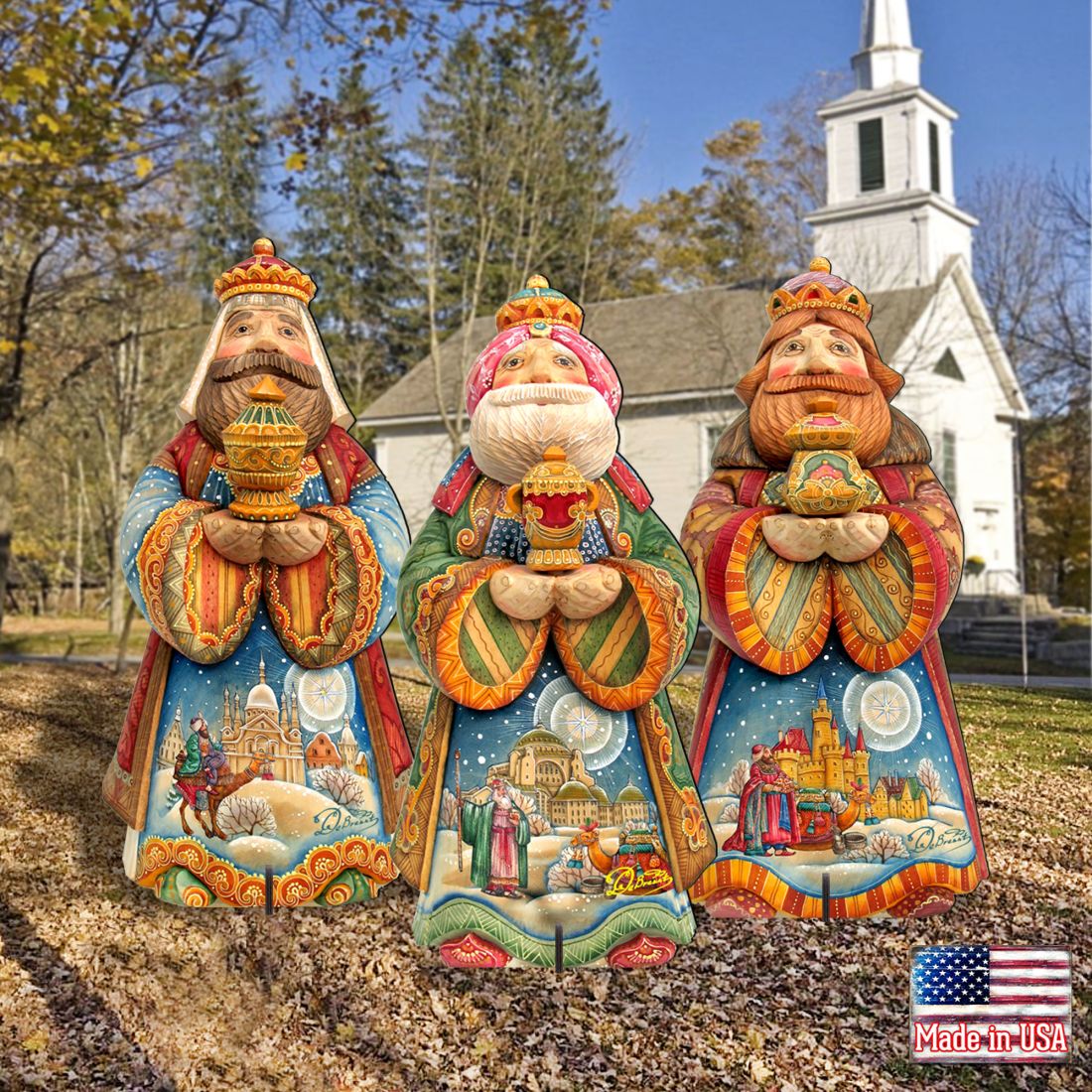 Three Kings Set Outdoor Nativity 3 Piece Display
