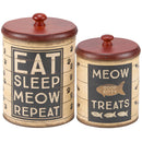 Rustic Cat Treat Canister Set