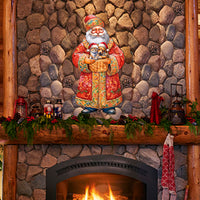 St Nick, Kitten & Puppy Wood Door Art