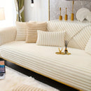 Luxurious Rabbit Fur Sofa Slipcover | Non-Slip Light Grey for dog use
