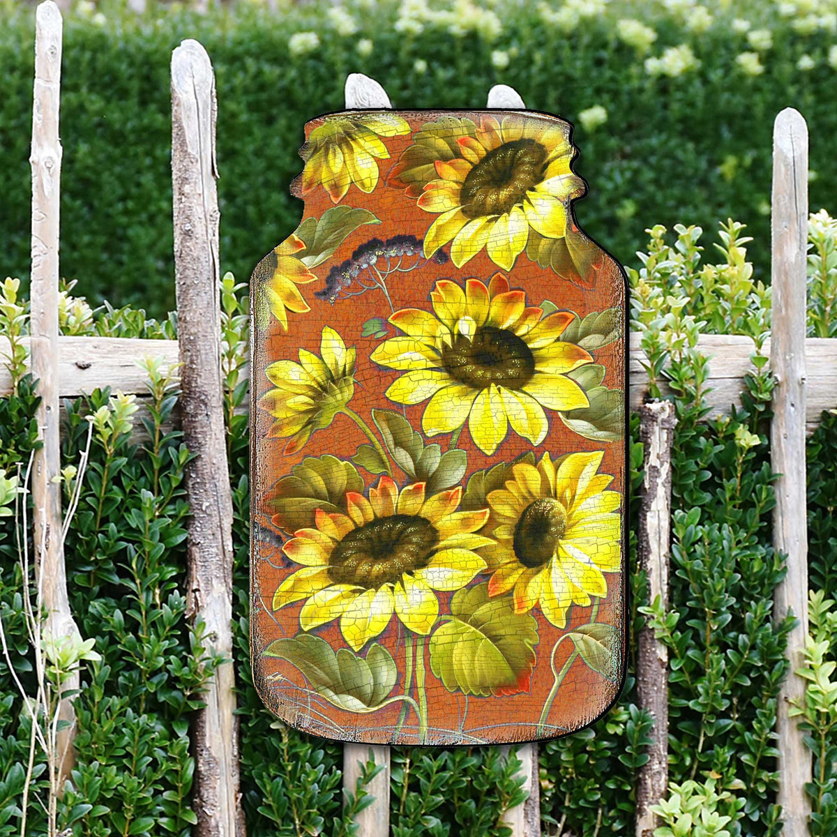 Sunflower Mason Jar Door Decor