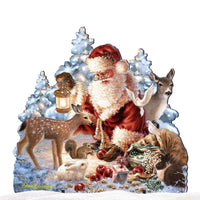 Old Saint Nick & Wildlife Friends Door Hanger Art