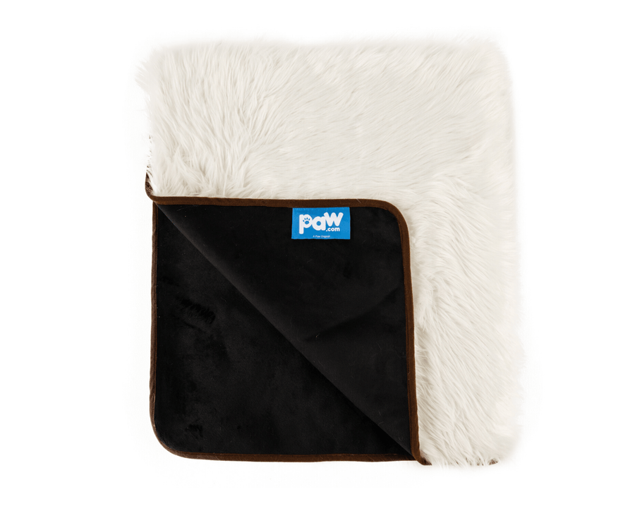 White Faux-Fur Waterproof Dog Blanket