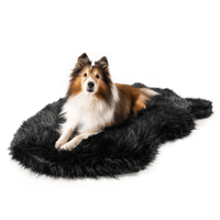 PupRug by Paw.com®  Faux Fur Orthopedic Dog Bed: Curve Midnight Black