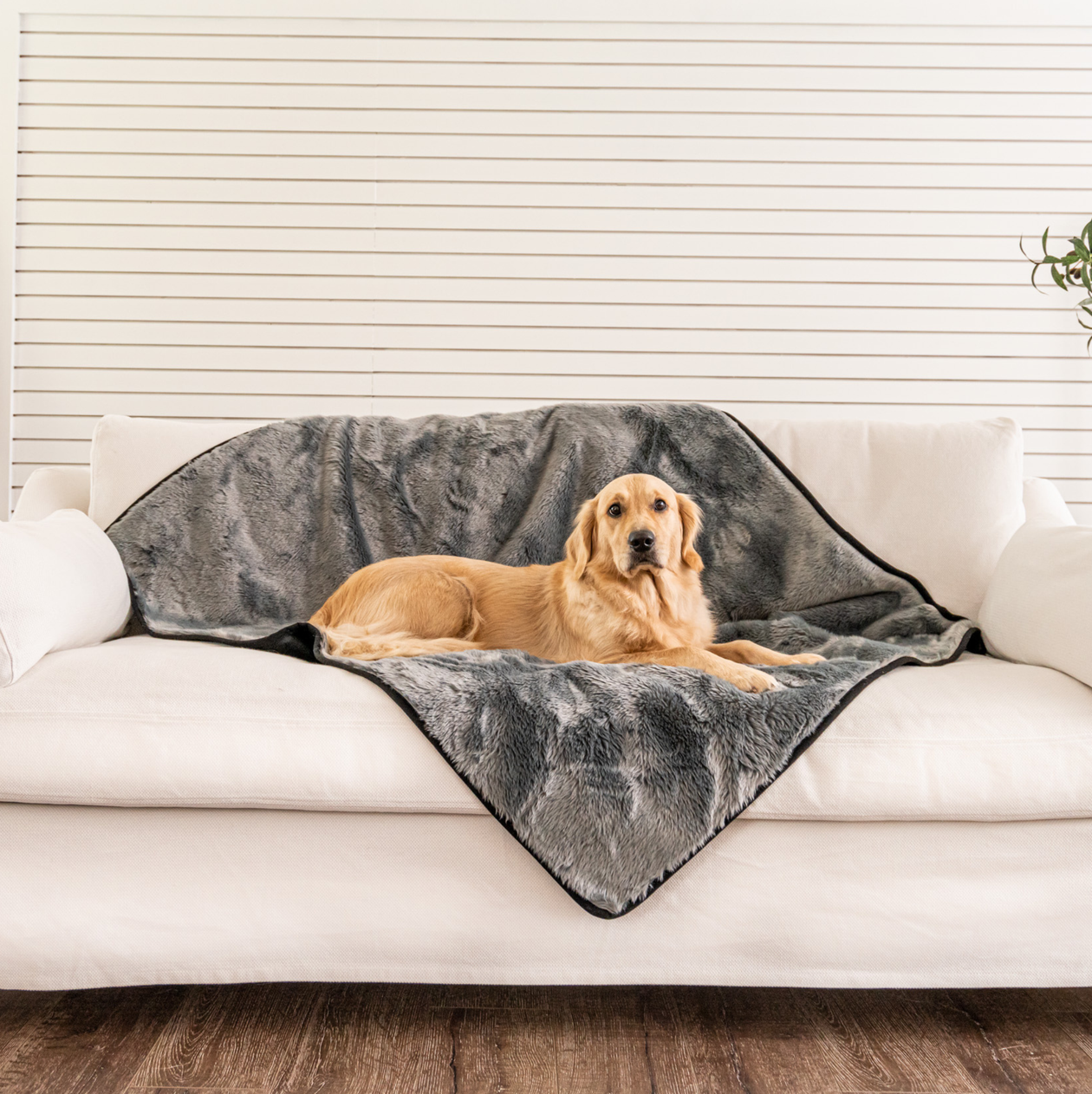 Gray Faux-Fur Waterproof Blanket - Summer Short Fur