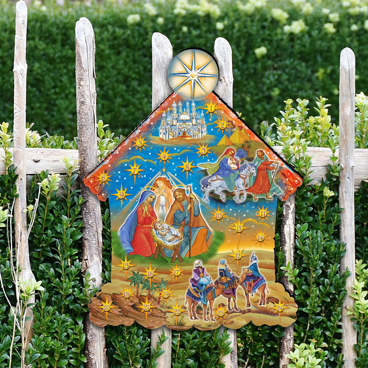 Classic Christmas Nativity Scene Door Hanger