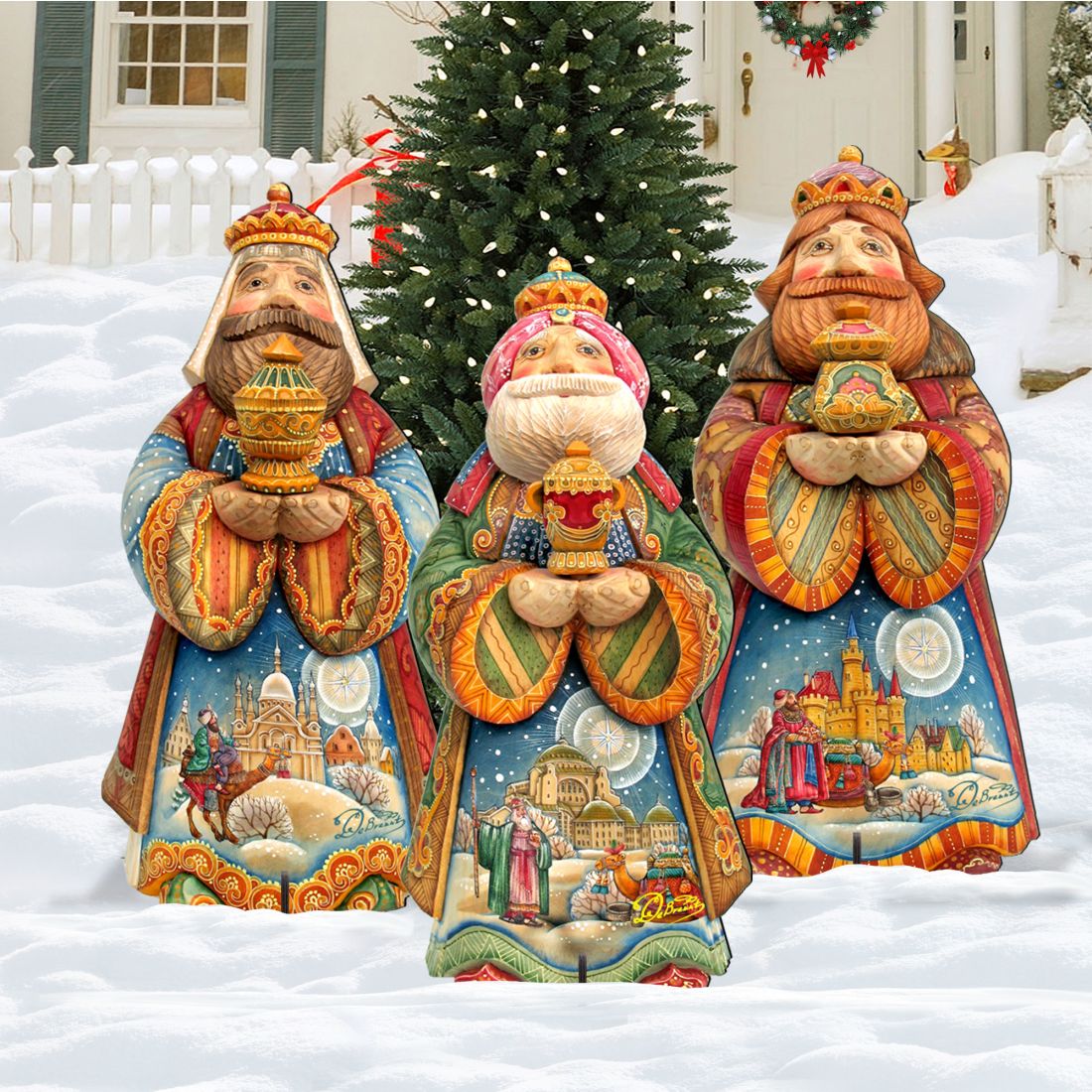 Three Kings Set Outdoor Nativity 3 Piece Display