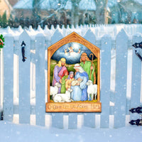 O Come Let Us Adore Him Nativity Door Hanger