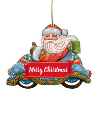 Merry Christmas Convertible Car Santa Door Decor