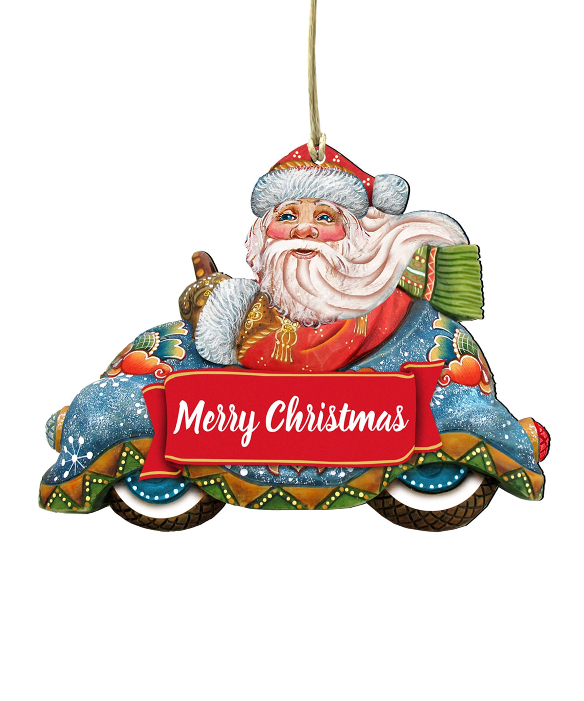 Merry Christmas Convertible Car Santa Door Decor