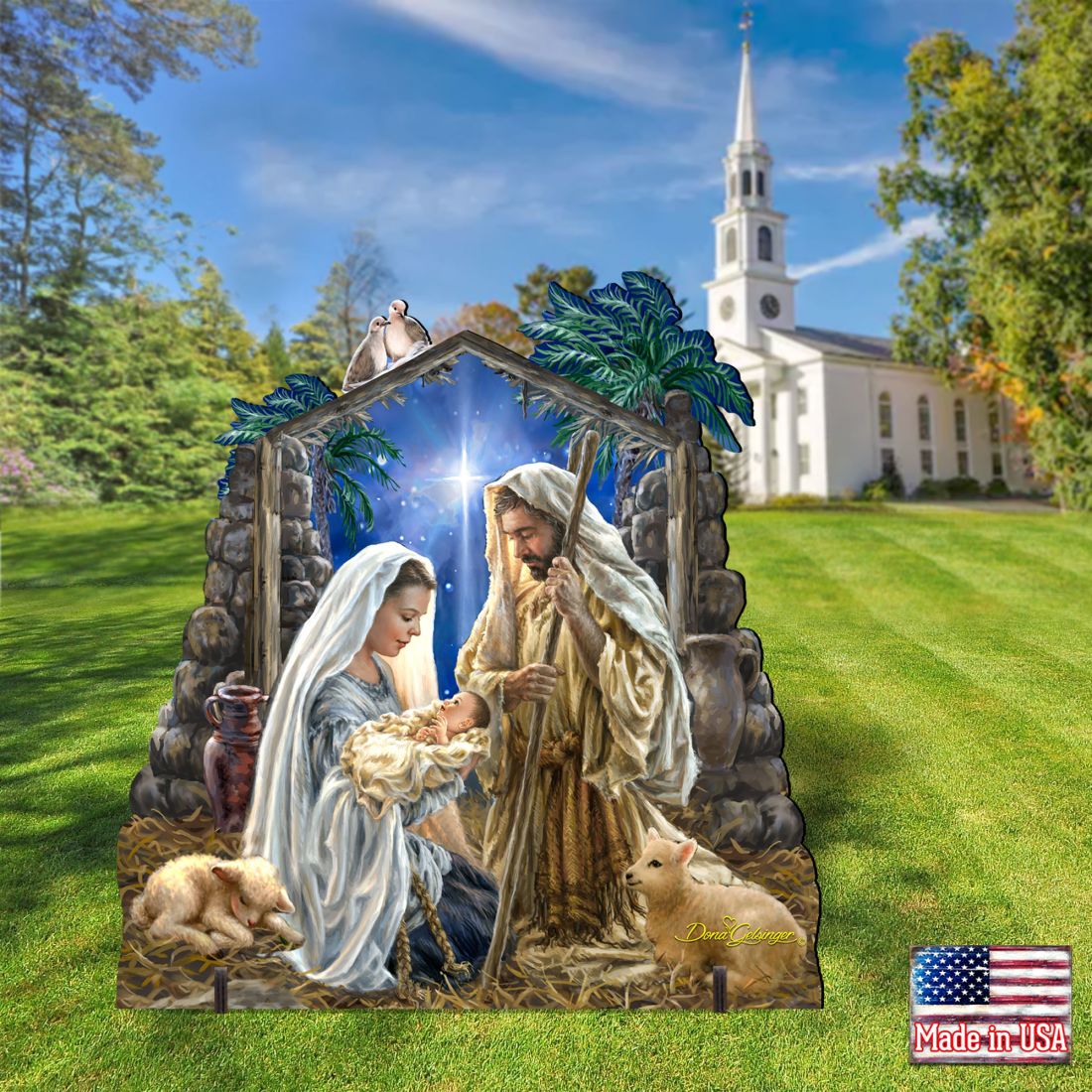 O Holy Night Nativity Scene Outdoor Lawn Display