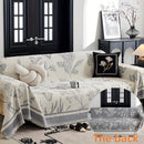 Soft & Cozy Chenille Reversible Sofa Cover - Black and White Couch