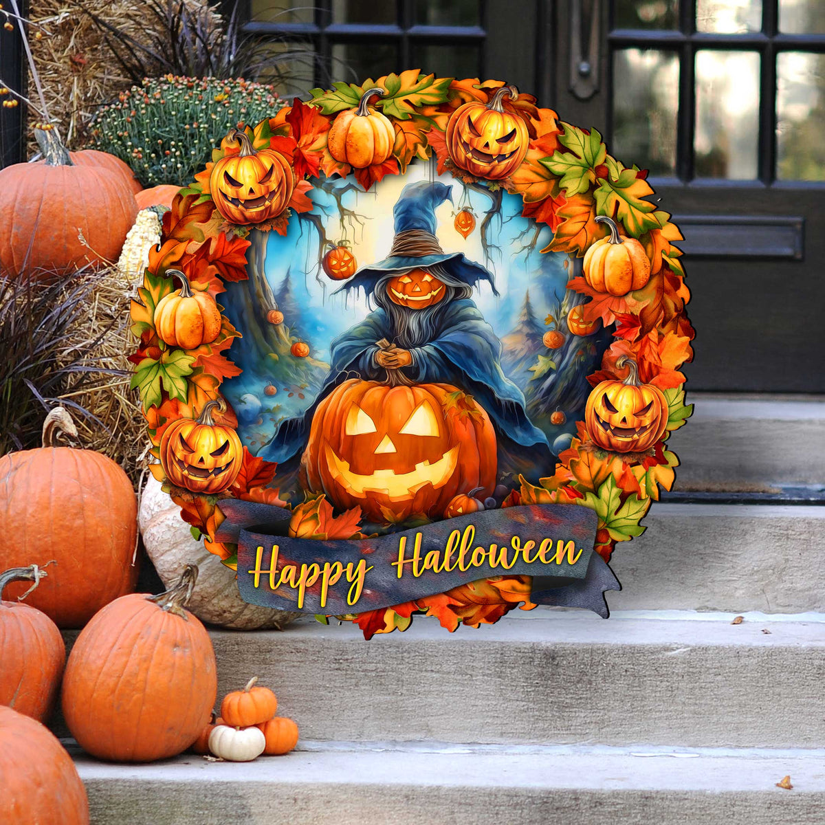Happy Halloween Wreath Door Art