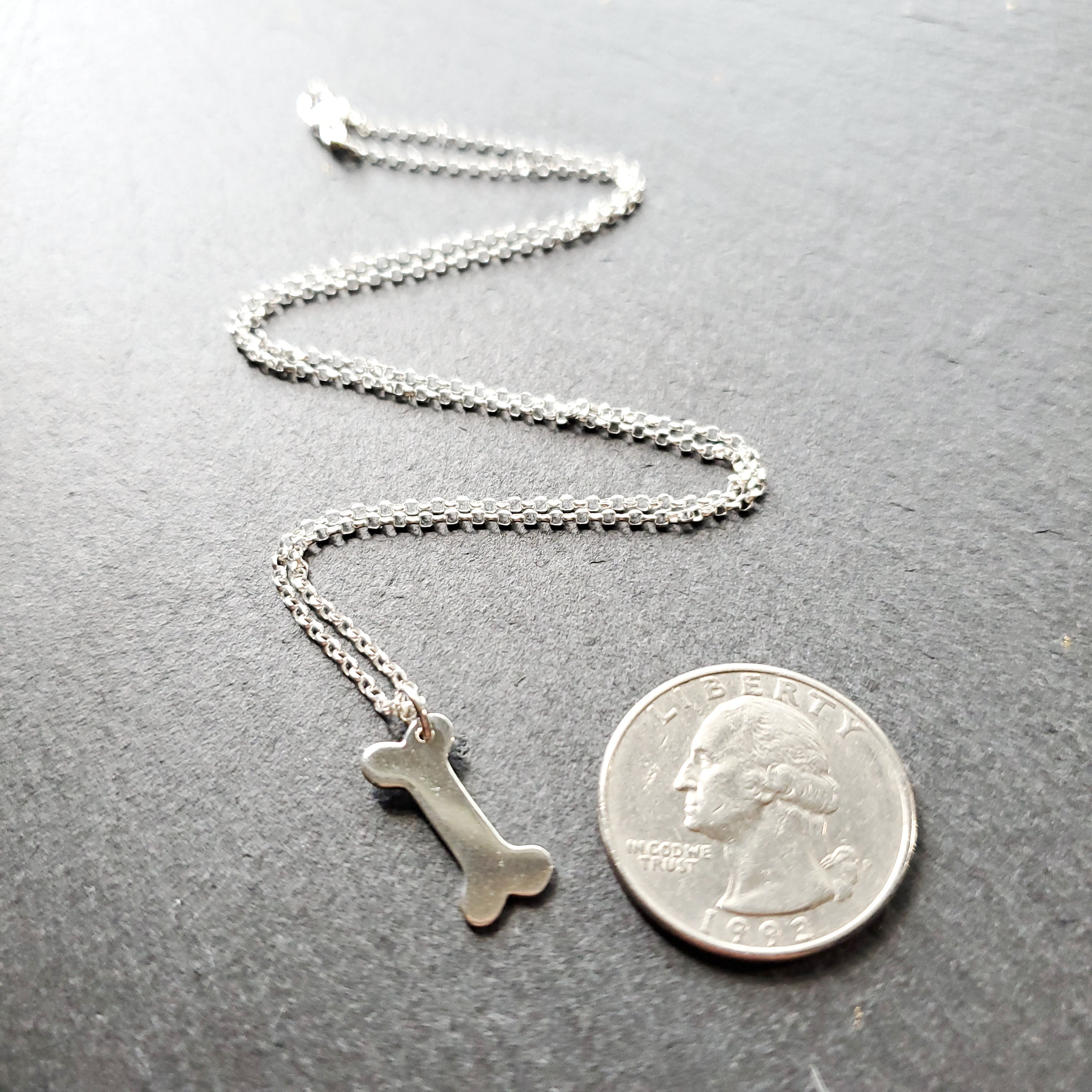 Sterling Silver Dog Bone Necklace