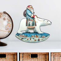 Scandinavian Santa On Polar Bear Christmas Door Decor