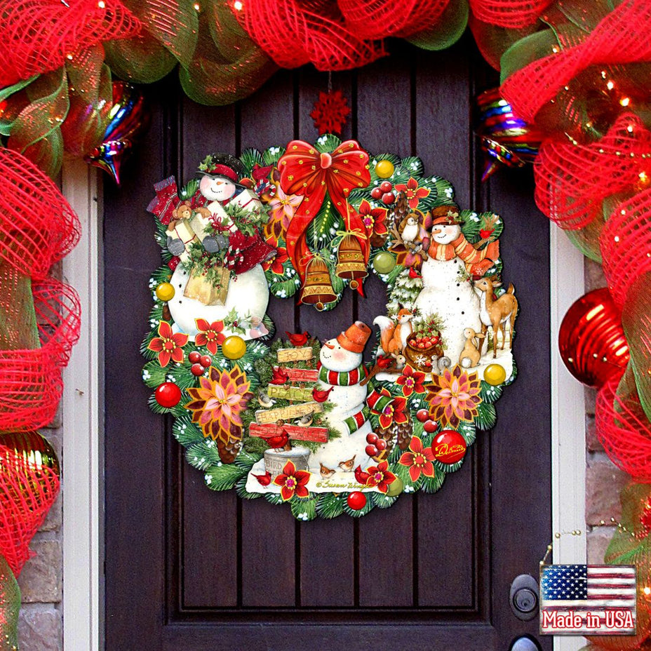 Snowmen Christmas & Winter Door Wreath