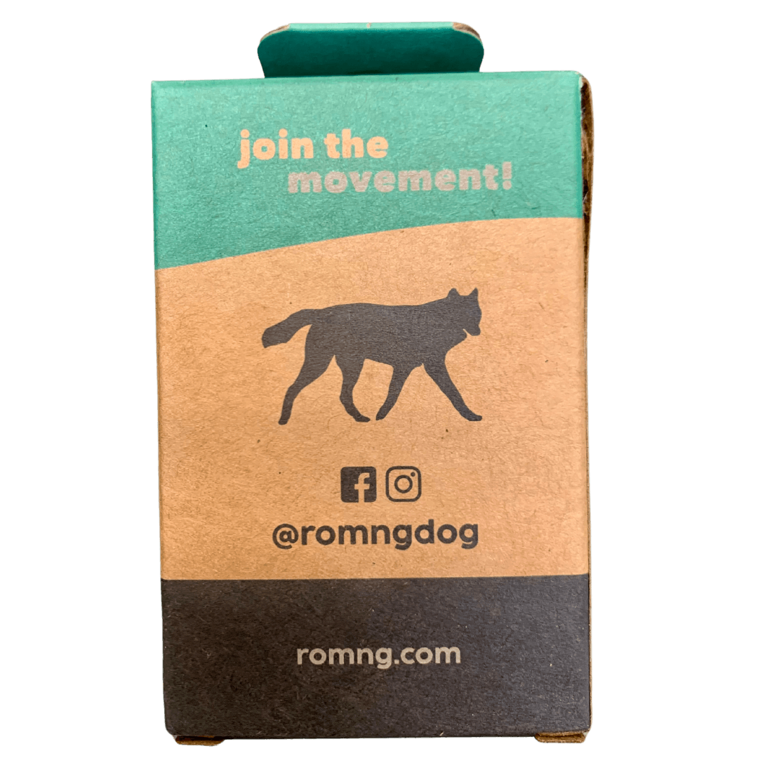 compostable plant-based dog poop bags by rōmng
