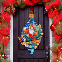 Santa & Airplane Sleigh Door Hanger Decor