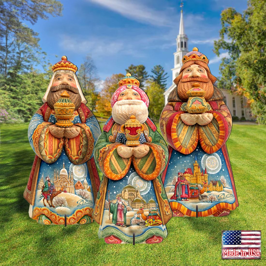 Three Kings Set Outdoor Nativity 3 Piece Display