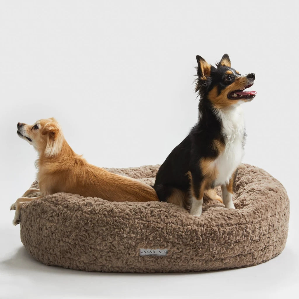 Mocha Cloud Donut Dog Bed by Jax & Bones