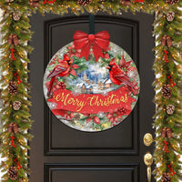 Merry Christmas & Cardinals Welcome Wreath