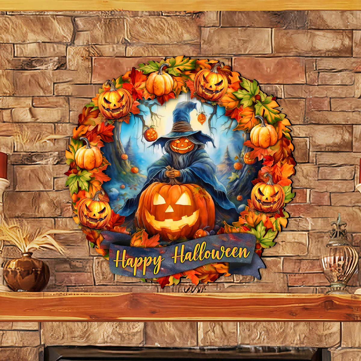 Happy Halloween Wreath Door Art