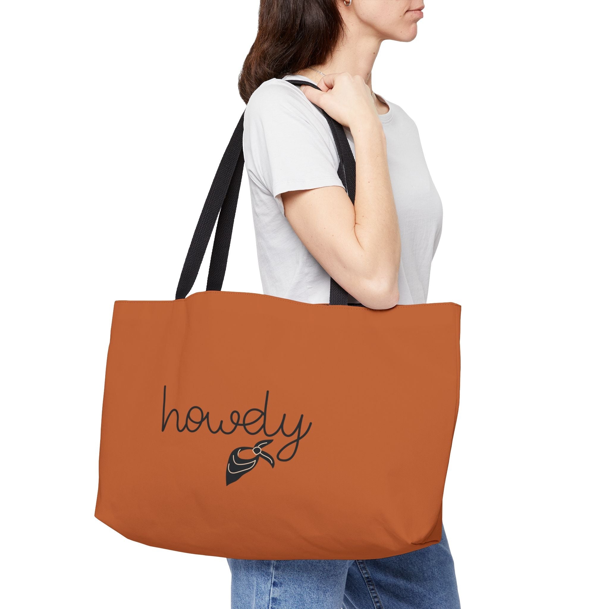 Howdy Tote Bag in Rust