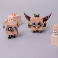 Wood Robots DIY Building Kit (2) - Backpack Keychains