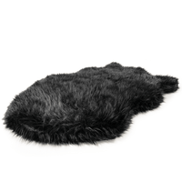 PupRug by Paw.com®  Faux Fur Orthopedic Dog Bed: Curve Midnight Black