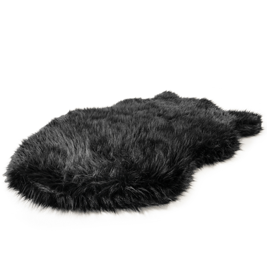 PupRug by Paw.com®  Faux Fur Orthopedic Dog Bed: Curve Midnight Black