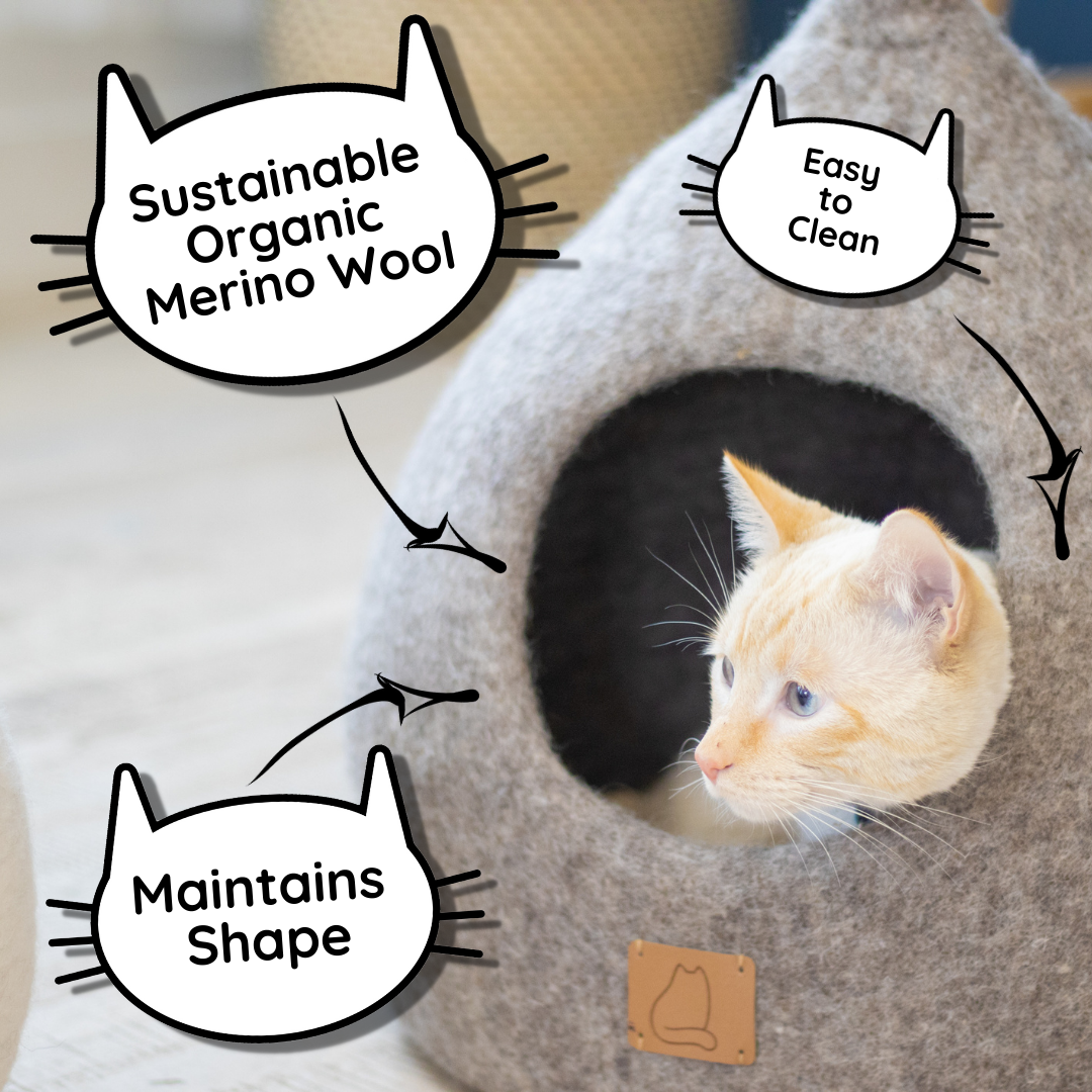 Merino Wool Cat Cave Bed