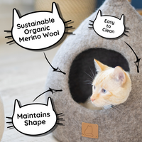 Merino Wool Cat Cave Bed
