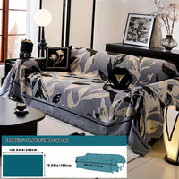 Premium Chenille Fabric Dark Green Couch Cover - All-Season Protector