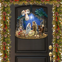 Nativity with Angel Holiday Door Decor