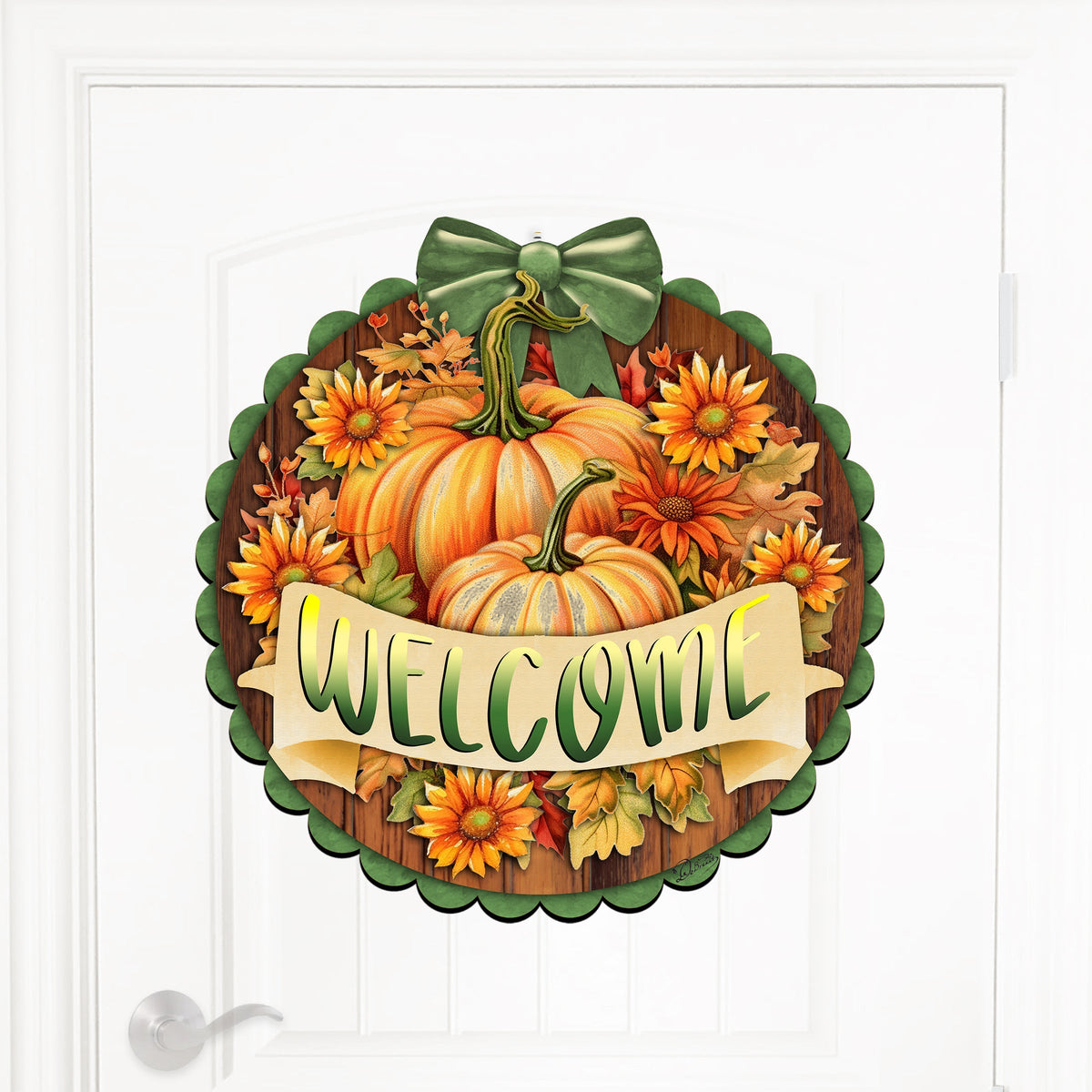 Welcome Fall Wooden Front Door Sign