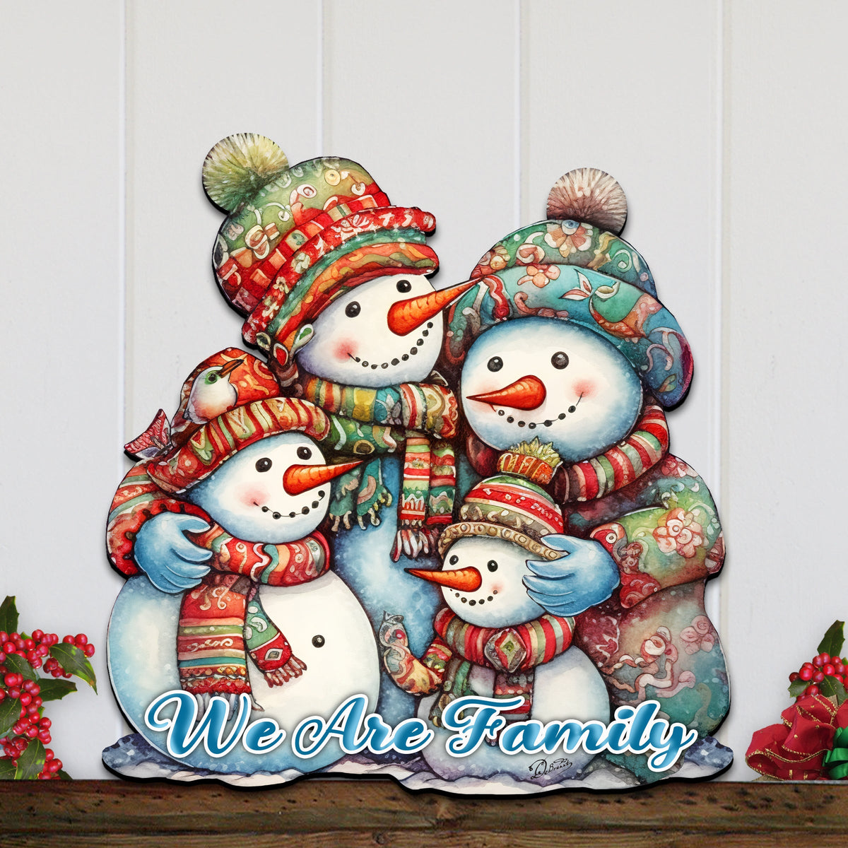 Snowman Family Holiday Door Decor