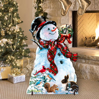 Old-Fashioned Snowman Christmas Lawn Art