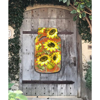 Sunflower Mason Jar Door Decor