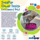 Flower Slow Feeder Dog Bowl for Enrichment - 8" diameter x 2" deep