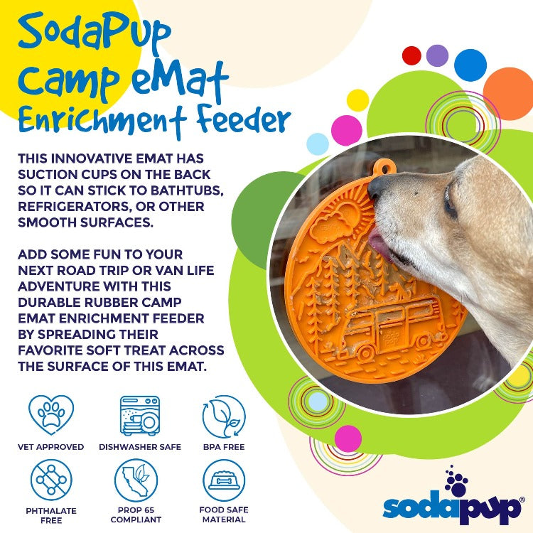 Retro Camper Enrichment Lick Mat with Suction Cups - 8"